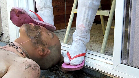 Socks slave, slime under feet, dirty socks worship