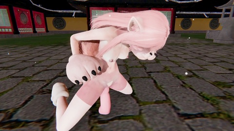 Capture the Feline! Adorable pink FURRY trapped in a bustling Chinese city [Uncensored 3D Anime XXX]