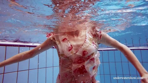 Piss play, nude underwater, in water