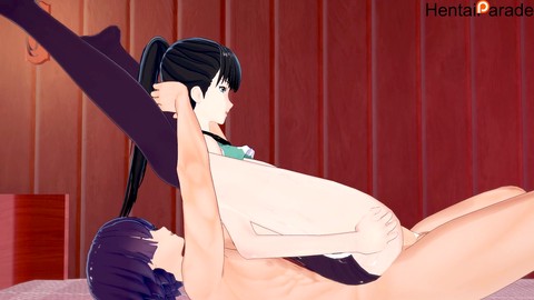 Gemiti sensuali durante una sessione ASMR harem hentai - Tema World End Harem
