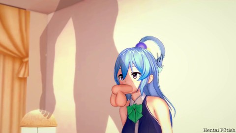 Konosuba: Aqua se fait arroser dans le salon