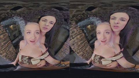 Xena et Gabrielle, les princesses guerrières, profitent d'une session de sexe 3-voies en VR cosplay avec Marilyn Sugar!