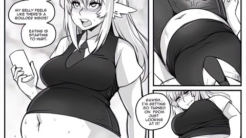 Belly inflation, anime porn, boobs inflation