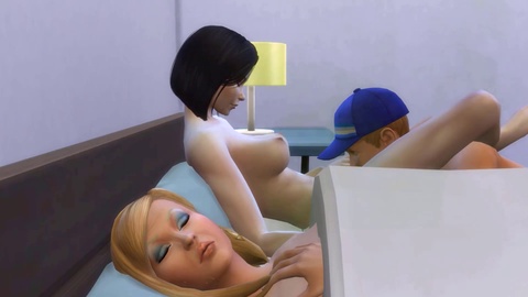 Wild threesome with stepdaughter, stepfather, and stepmother: an intense family affair!
