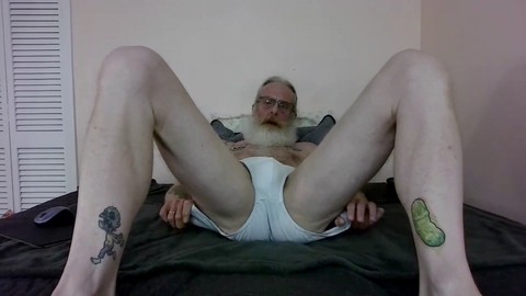 Gooning out, big cock jerk, older gay