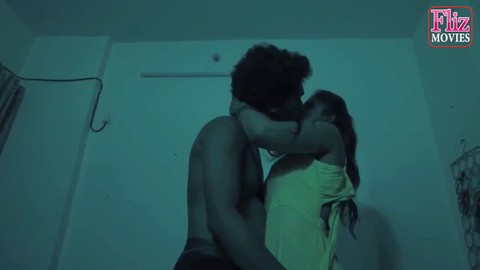 Sexy romantic, indian couple kissing, sexy sensual