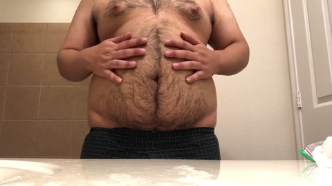 Belly gainer, farting, hairy chubby