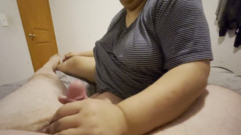 Naughty amateur Brazilian BBW gives me an unforgettable hand job until I explode
